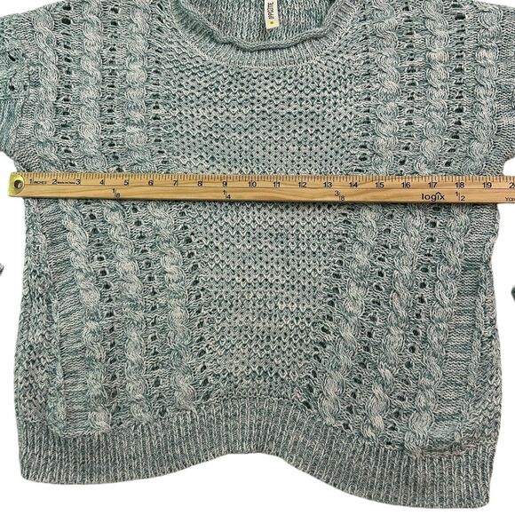Opposite Womens Sweater Size S Teal Chunky Knit Soft Cropped Cozy Chic - Picture 5 of 8